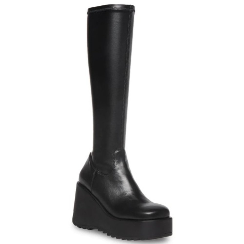 STEVE MADDEN DUKE30 BLACK KNEE-HIGH BOOTS - Picture 3 of 5